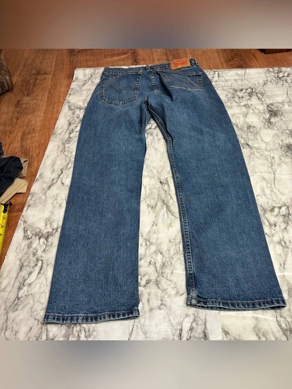 Levi's 505 Men's 32 x 30Straight Leg Dark Blue Denim Jeans casual